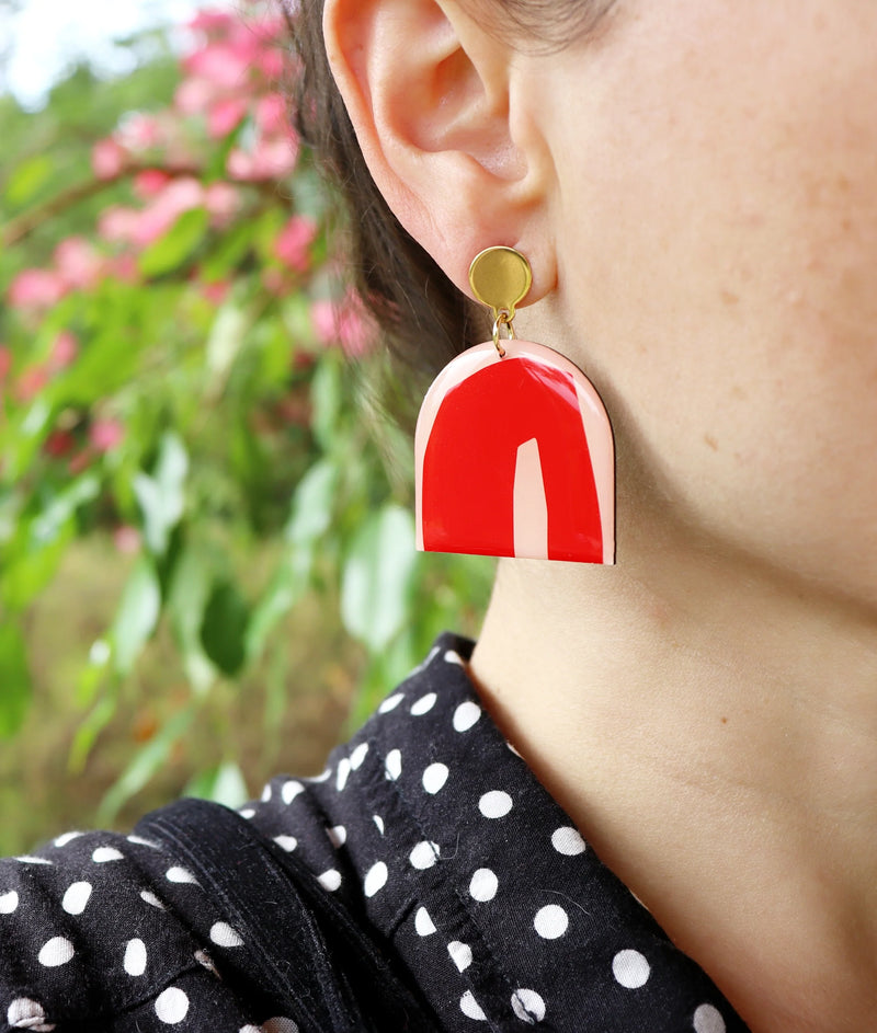 Upcycled vinyl earrings