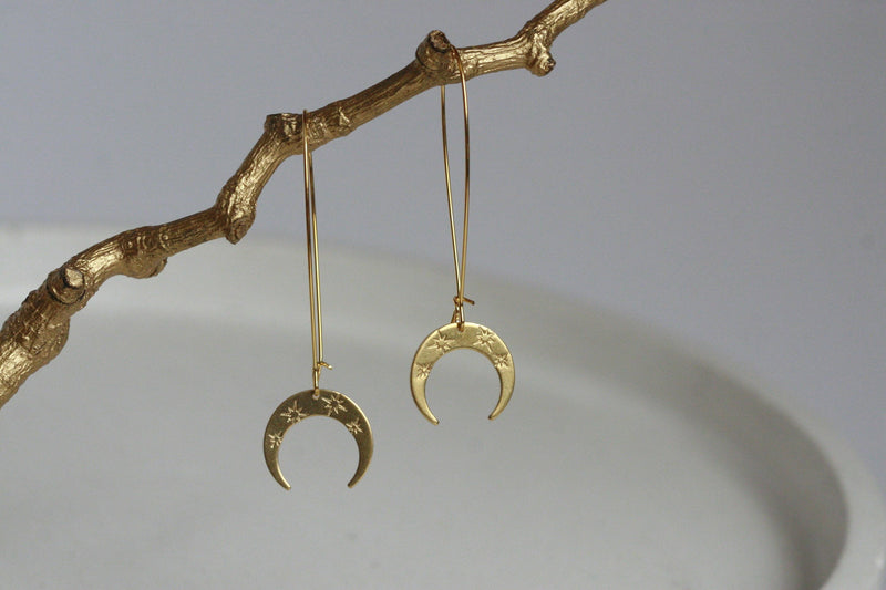 Brass Night-Sky Earrings | Stargazing