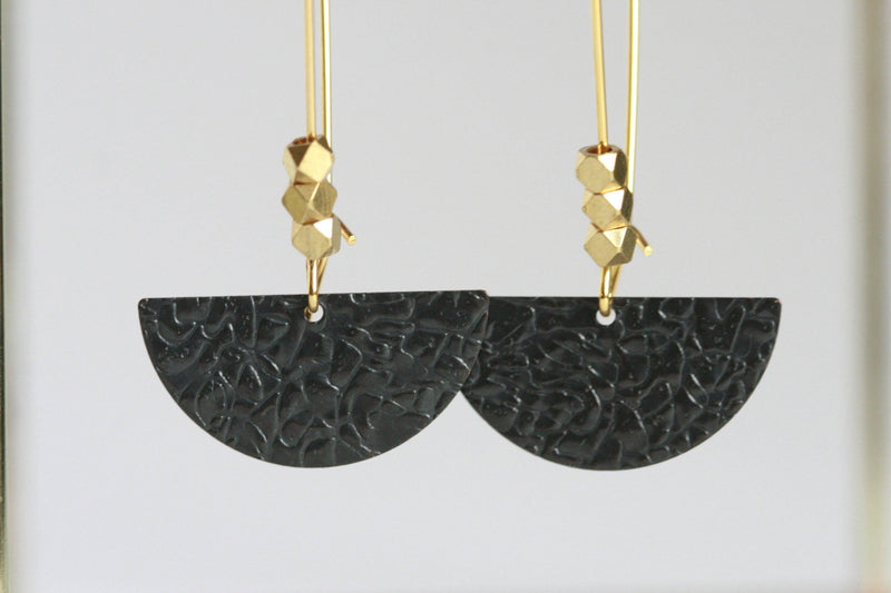 Black Brass Moon Earrings Sold Out