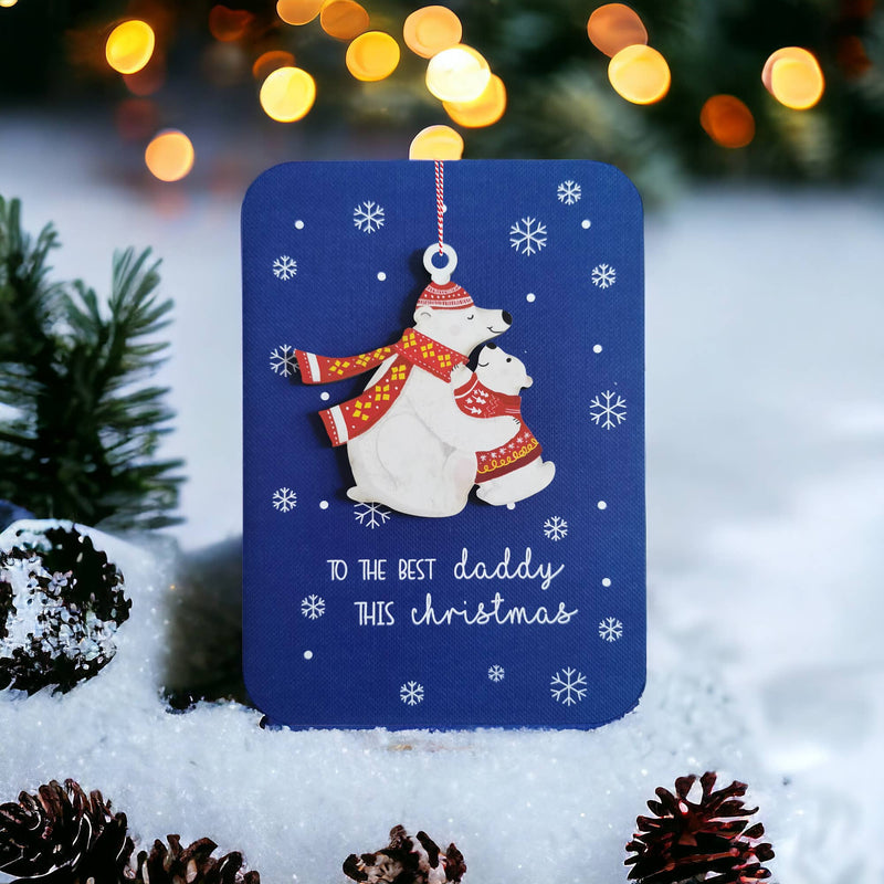 Christmas-wooden ornament card