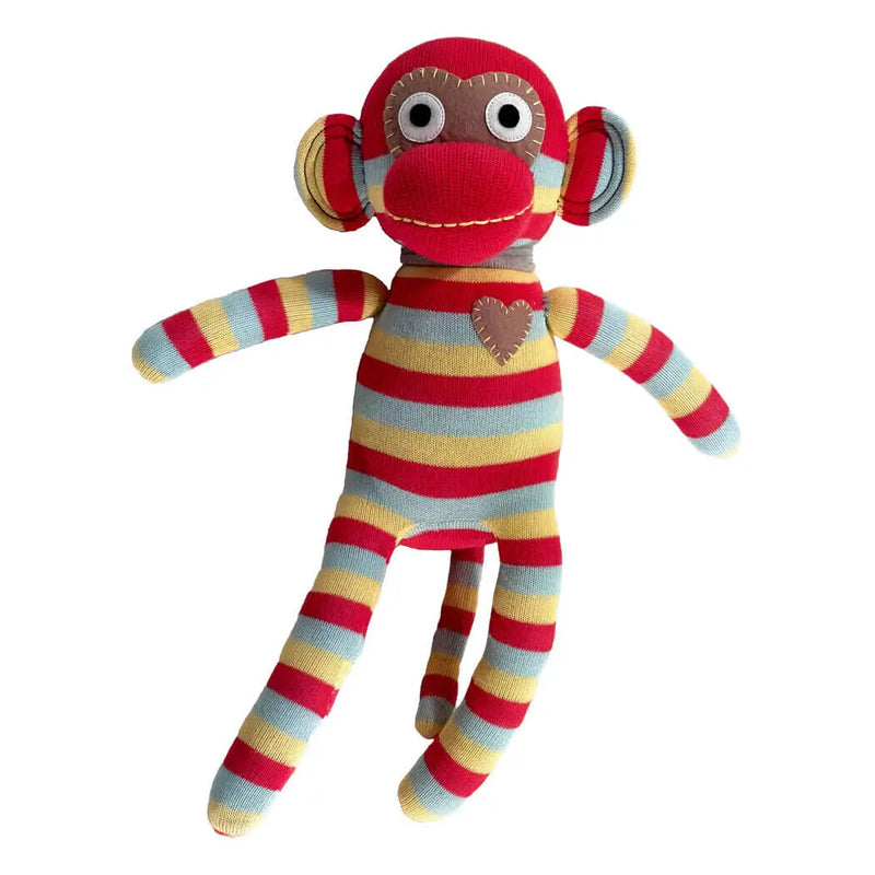 Soft striped sock monkey