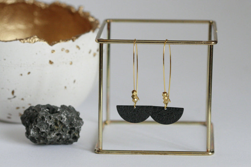 Black Brass Moon Earrings Sold Out