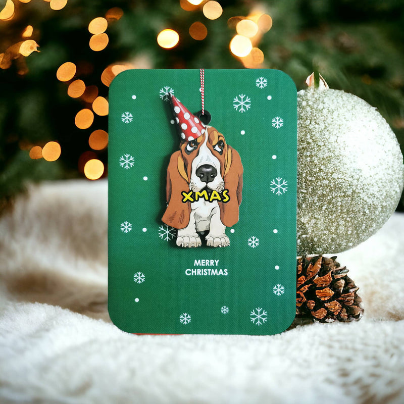 Christmas-wooden ornament card