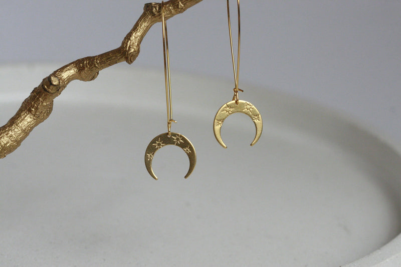 Brass Night-Sky Earrings | Stargazing