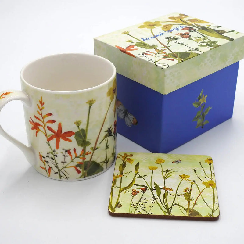 Mug  and Coaster Set -Wildflower
