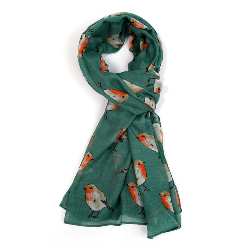 Robin print scarf