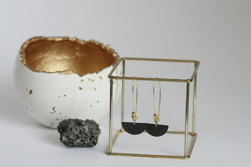 Black Brass Moon Earrings Sold Out