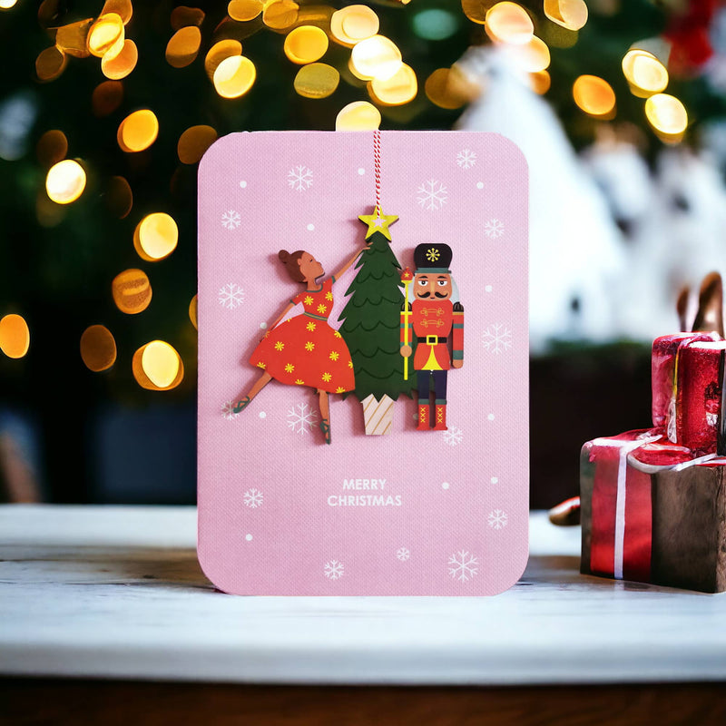 Christmas-wooden ornament card