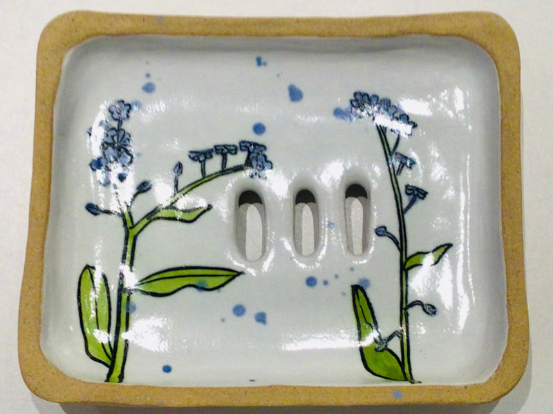 Ceramic Forget-Me-Not Soap Dish