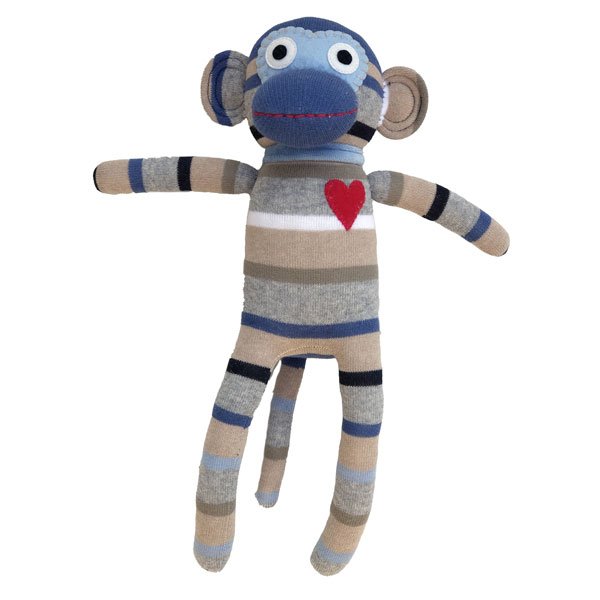 Soft toy Blue striped monkey