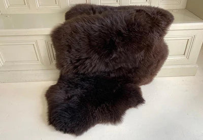 Brown sheepskin rug