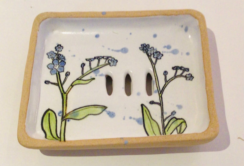 Ceramic Forget-Me-Not Soap Dish