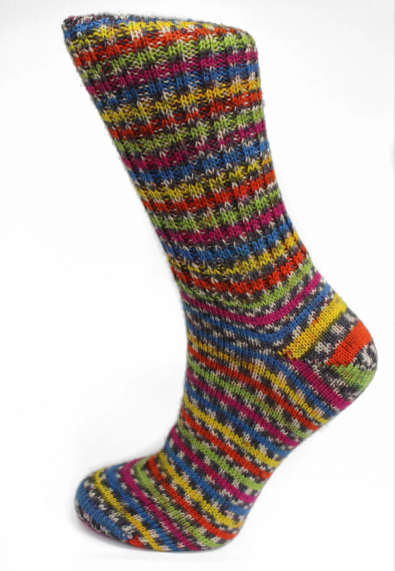 Fair Isle woollen knee socks - candy