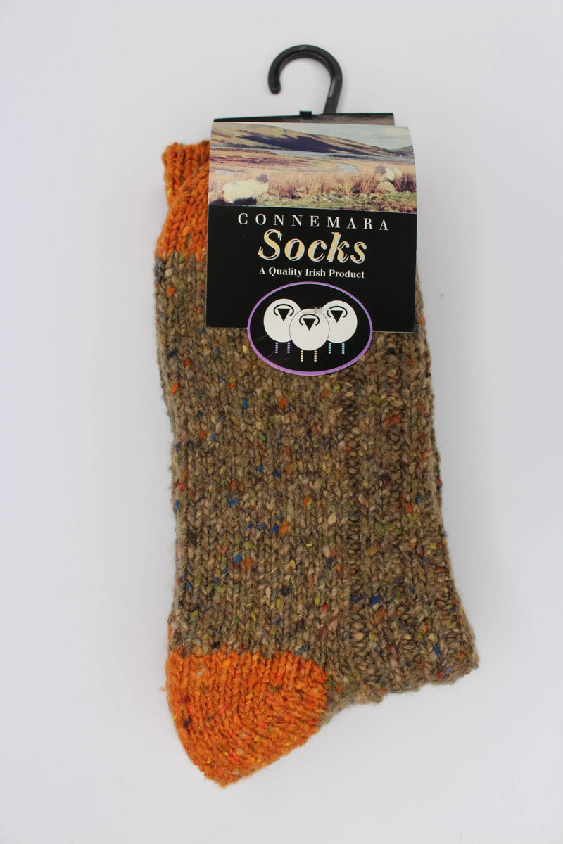 Connemara country socks - brown & orange