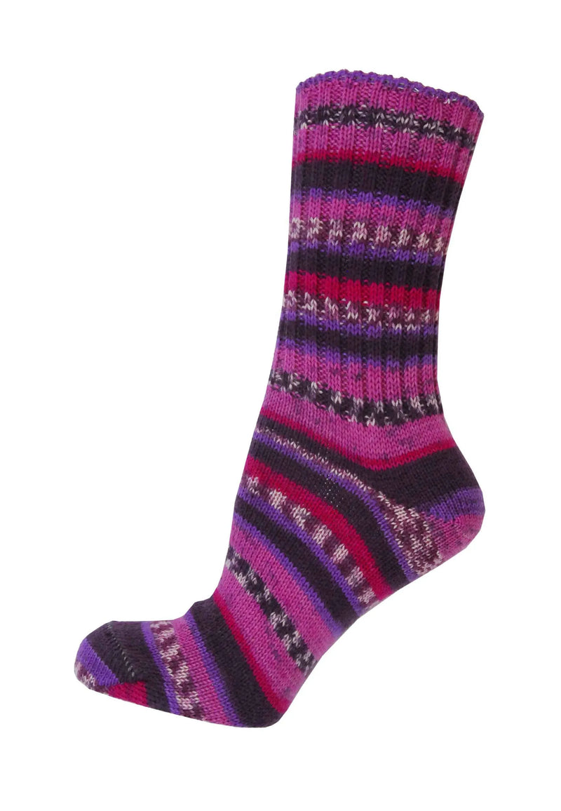Fair Isle knee length wool socks - pink