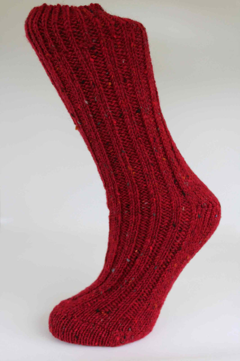 Pure wool country socks - Red