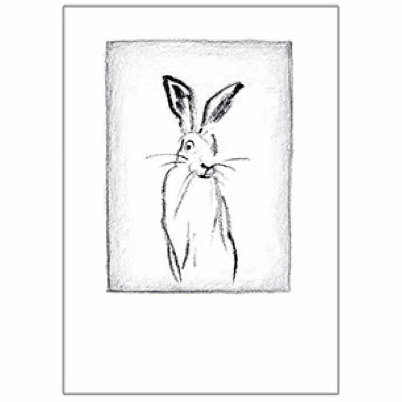 irish greeting card with a hare sketch