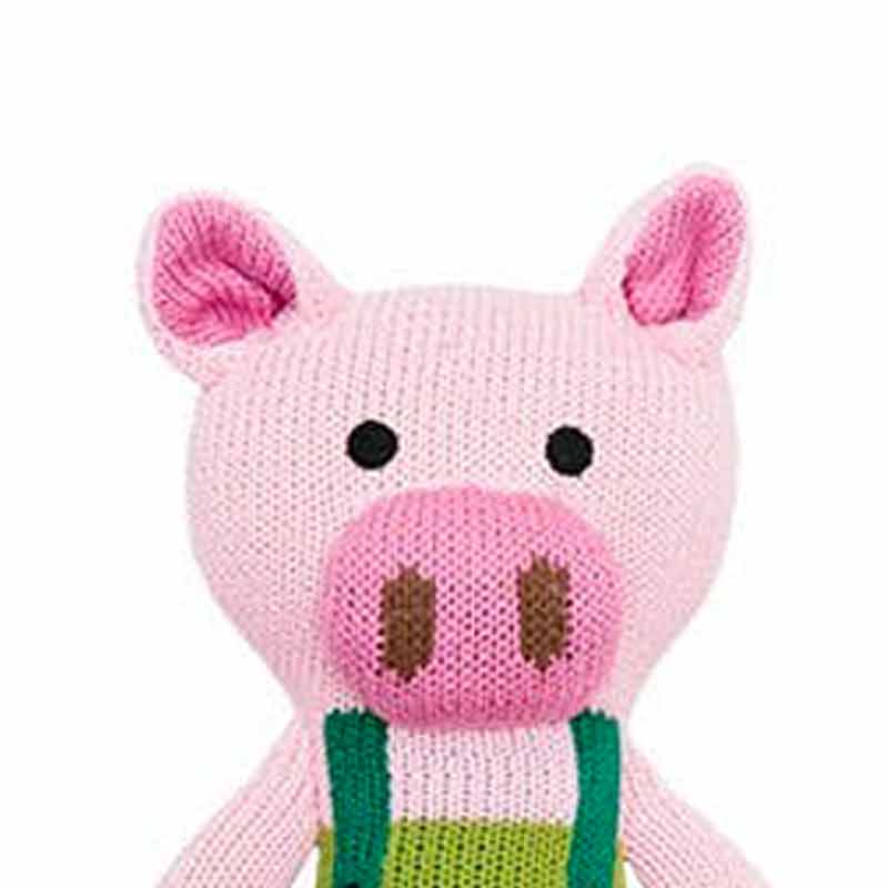 A stylish knitted pig