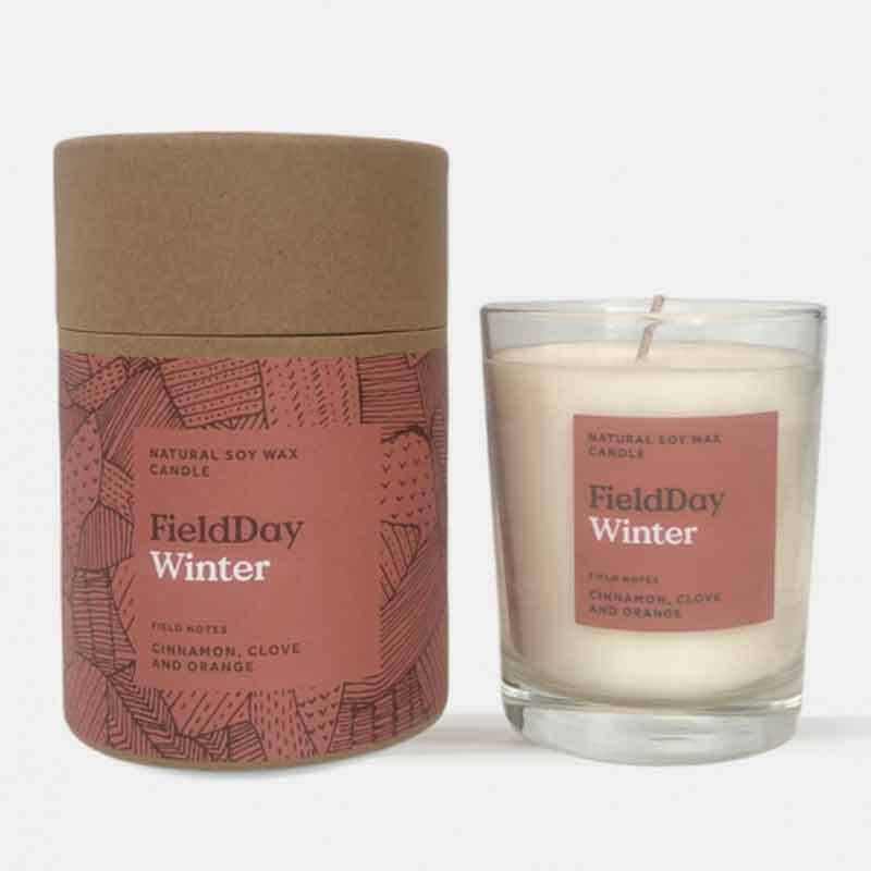 Winter glass candle